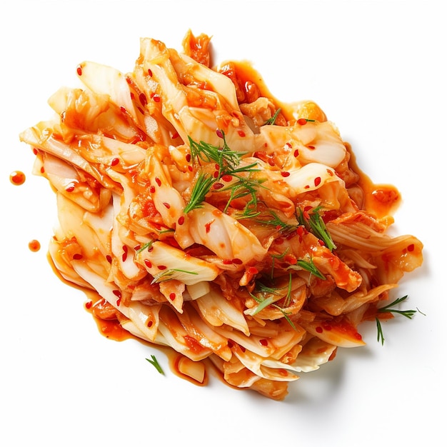 kimchi na białym tle wygenerowane za pomocą AI