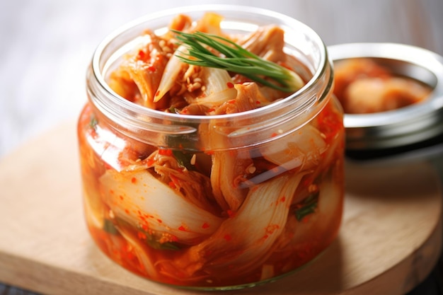 Zdjęcie kimchi to tradycyjny koreański banchan składający się z fotografii jedzenia