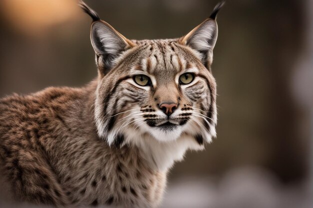 Zdjęcie kinematograficzny wygląd bobcat jest północnoamerykańskim ssakem bobcat dorosły