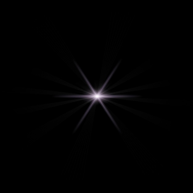 Kinowy efekt świetlny flary obiektywu na czarnym tle