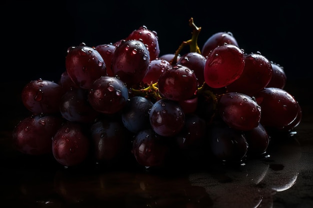 Kiść winogron z ciemnym tłem