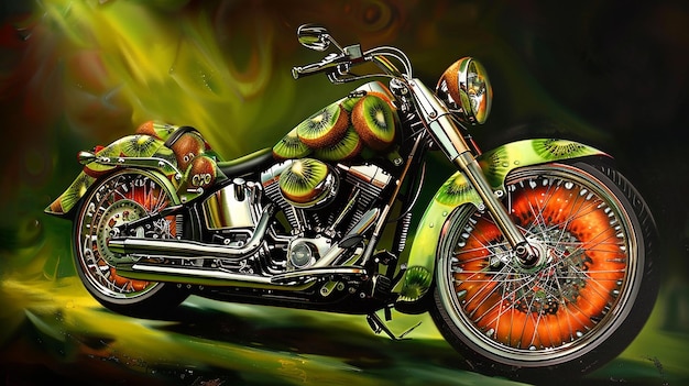 Kiwi Harley Custom Painted Ride