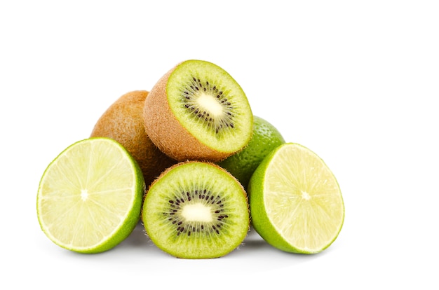 Kiwi I Limonka Przecięte Na Pół