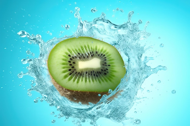 Kiwi w wodzie z odrobiną wody