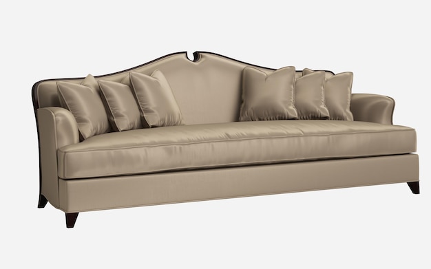 Klasyczna sofa na białym tle renderowania 3d