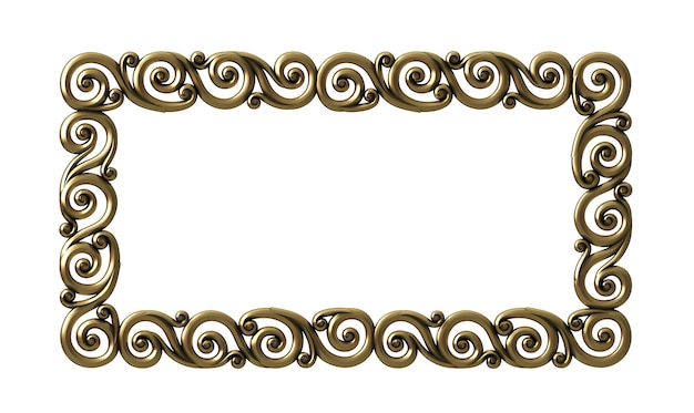 Zdjęcie klasyczna złota ramka w stylu barokowym