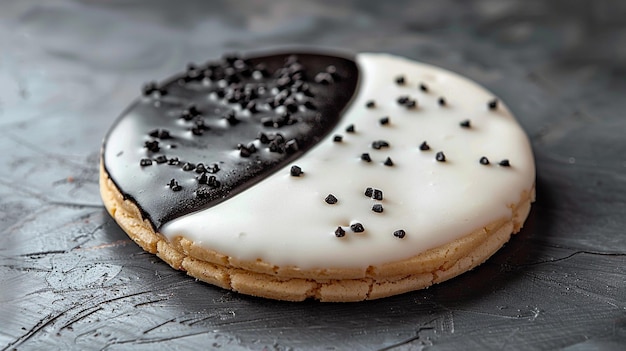 Zdjęcie klasyczne czarno-białe ciasteczko z posypkami