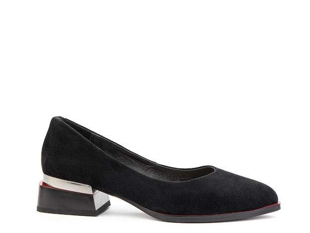 Klasyczne i eleganckie zamszowe buty damskie na wysokim obcasie Stylowe czarne buty na przeciętnych obcasach