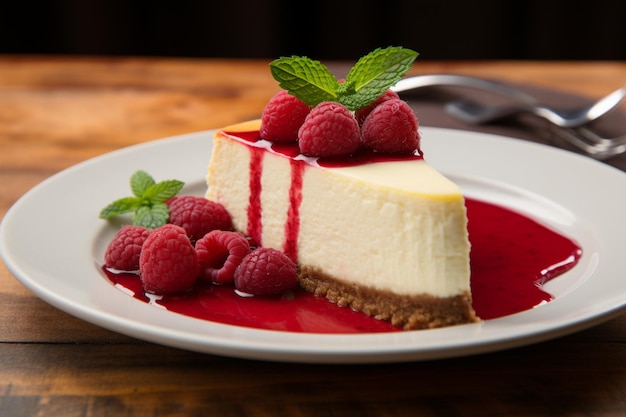 Klasyczny cheesecake z malinowym coulisem elegancką opcją deserową