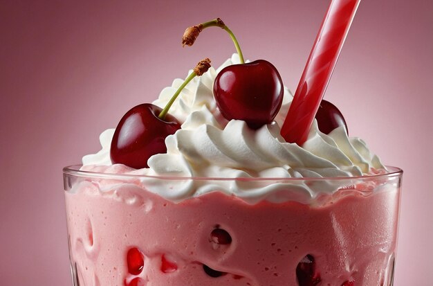 Zdjęcie klasyczny cherry milkshake delight