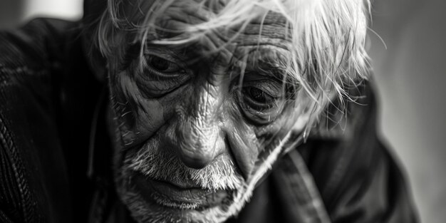 Zdjęcie klasyczny czarno-biały portret starszego mężczyzny doskonały do użycia redakcyjnego