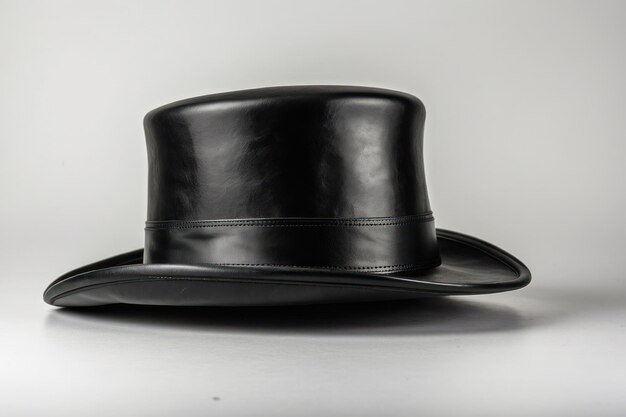 Klasyczny czarny kapelusz na szarym tle