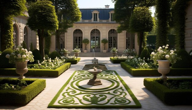 Klasyczny francuski projekt ogrodu