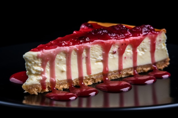 Klasyczny kawałek cheesecake kuszący słodki przysmak