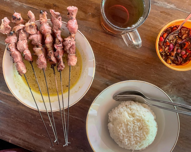 Klatak Satay Sate Klatak kozie satay lub jagnięce danie satay pochodzące z Yogyakarty w Indonezji