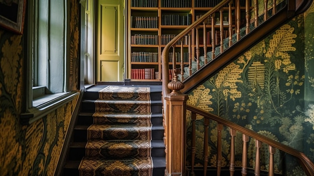 Klatka schodowa w bibliotece na zamku