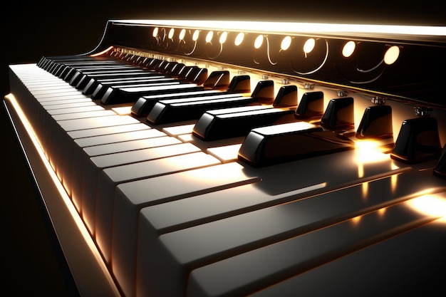 Klawiatura fortepianu Stworzona przy użyciu technologii generatywnej sztucznej inteligencji