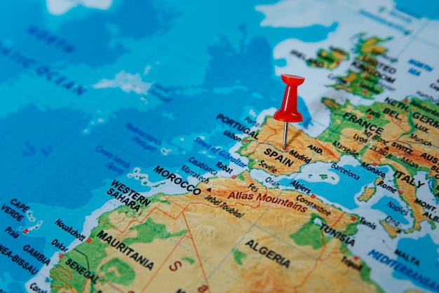 Klawisze na mapie zbliżone do Hiszpanii miękkie skupienie