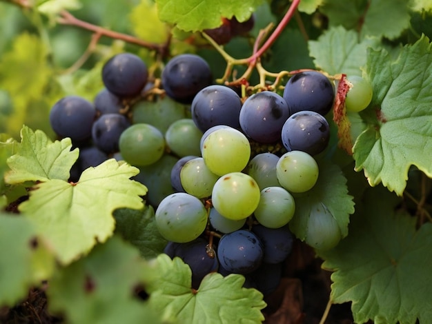 klika winogron, które są na winorośli