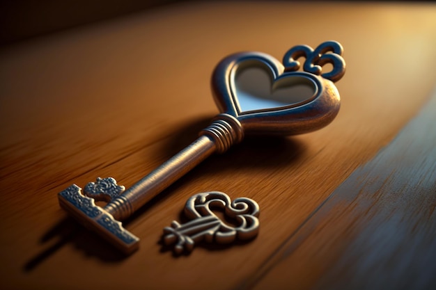 Klucz serca lub kłódka serca jest przekazywana osobie, która kocha inną Podarowanie komuś klucza z sercem