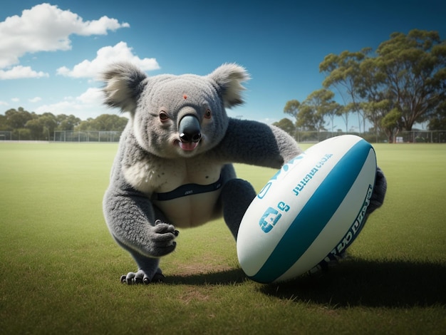 Zdjęcie koala grająca w rugby