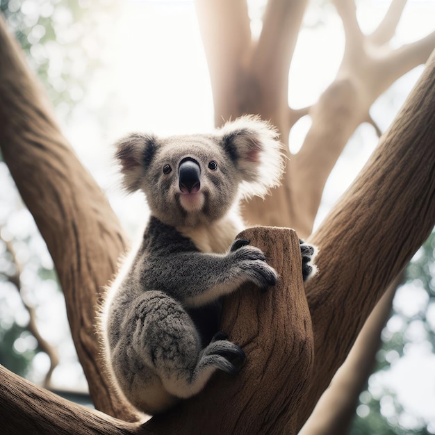 Koala na drzewie w dżungli.