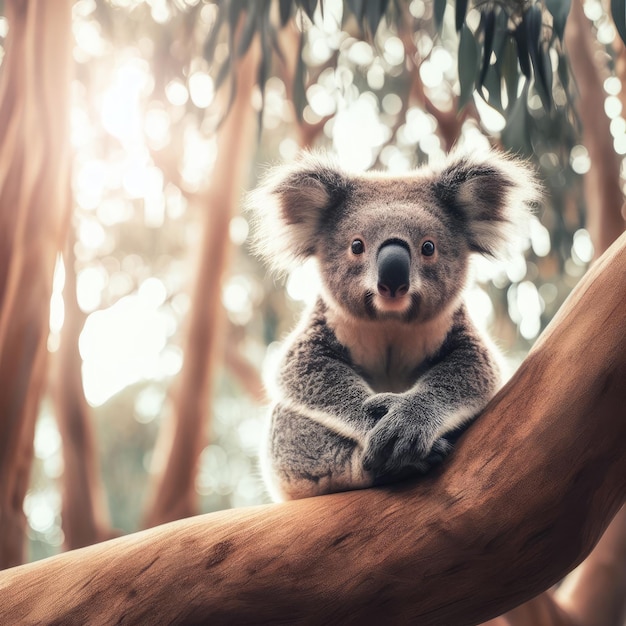 Koala na drzewie w dżungli.