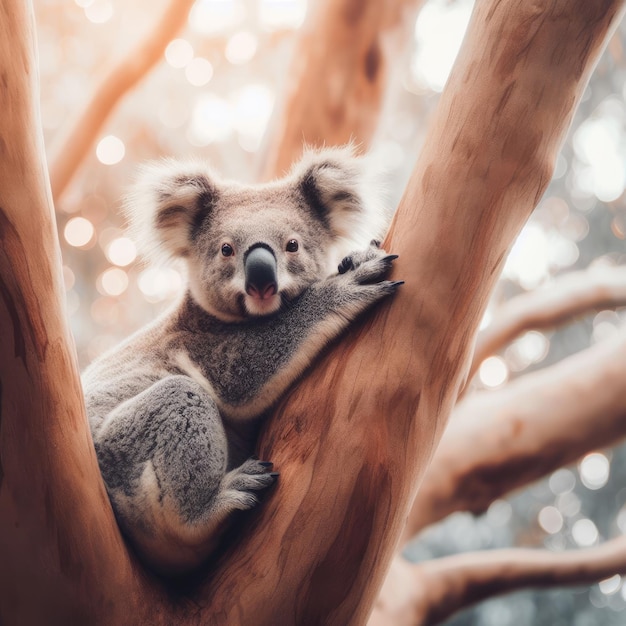 Koala na drzewie w dżungli.