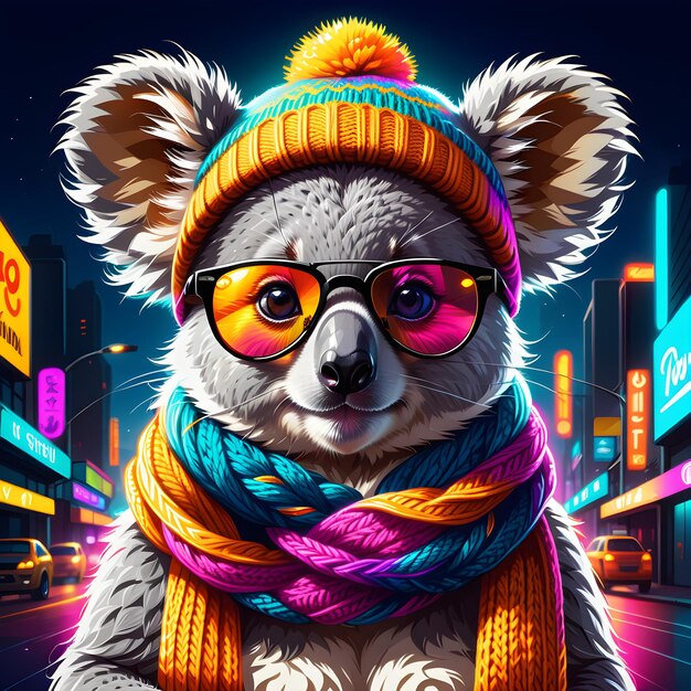 Zdjęcie koala ubrana jak ludzki portret