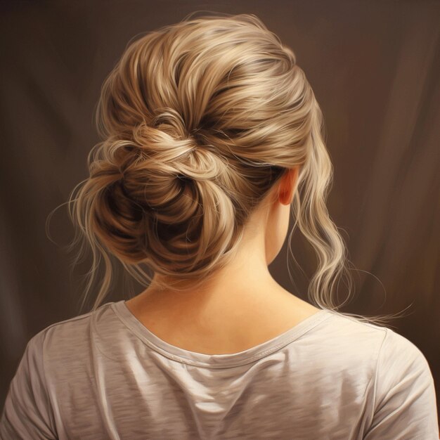 kobieca fryzura realistyczna od tyłu