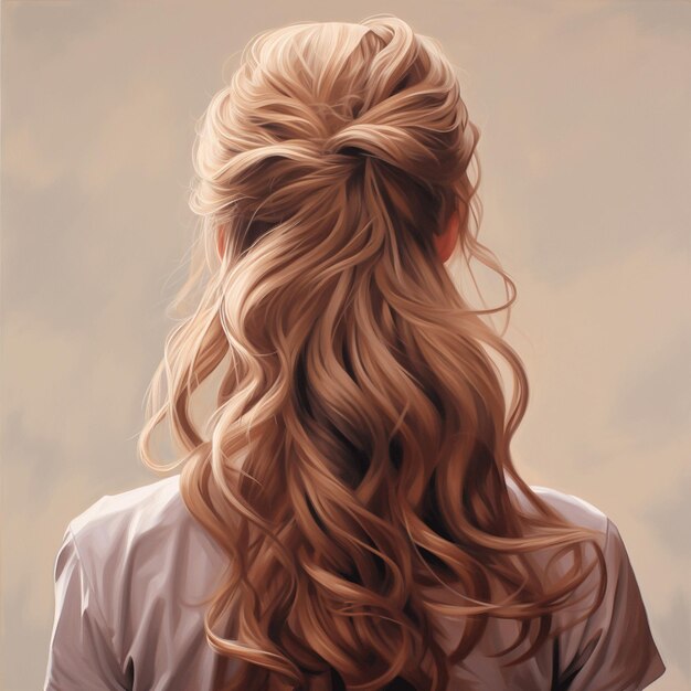 kobieca fryzura realistyczna od tyłu