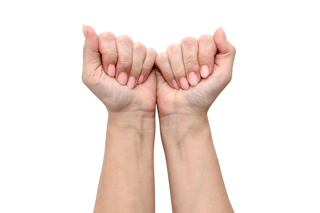 Kobiece dłonie z pięknym manicure Zabieg i pielęgnacja SPA dla skóry dłoni i paznokci