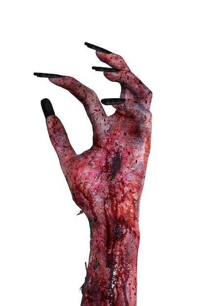 Zdjęcie kobiece ręce ducha z czarnymi paznokciami