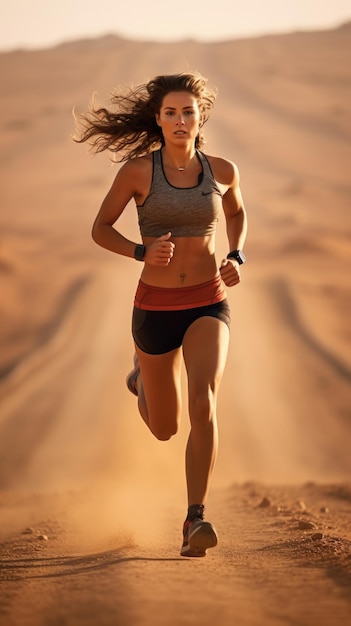 Kobieta biegająca na pustyni biegaczka
