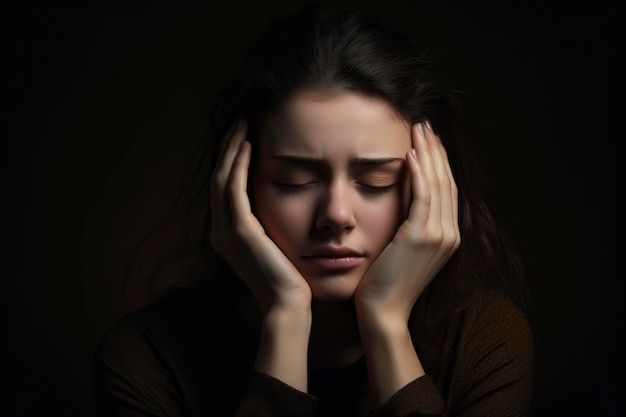 kobieta cierpiąca na silne bóle głowy