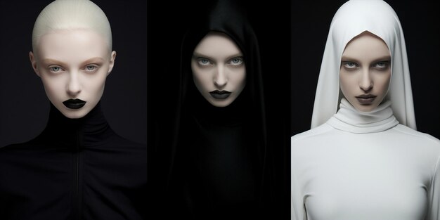 Kobieta gotycki halloween koncepcja czarny młody horror portret