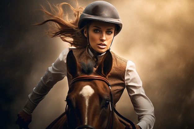 Kobieta i jej koń wyścigowy