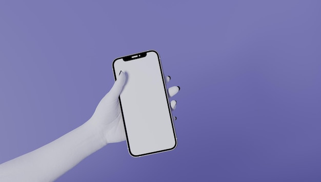 Kobieta Korzysta Z Iphone’a 13 Pro Z Białym Ekranem. Renderowania 3d.