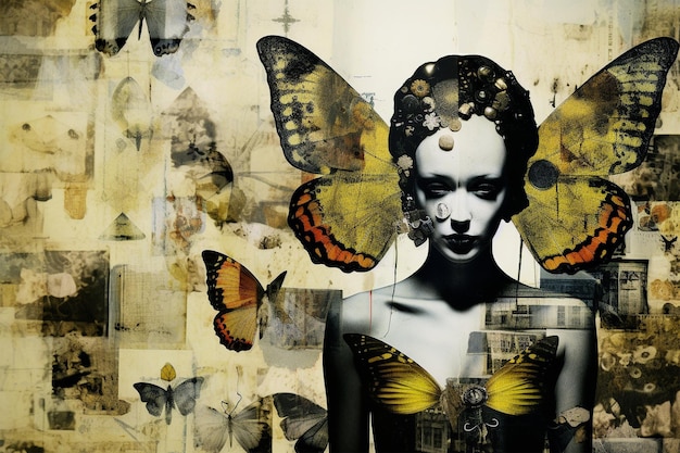 Kobieta-motyl wygenerowana przez sztuczną inteligencję