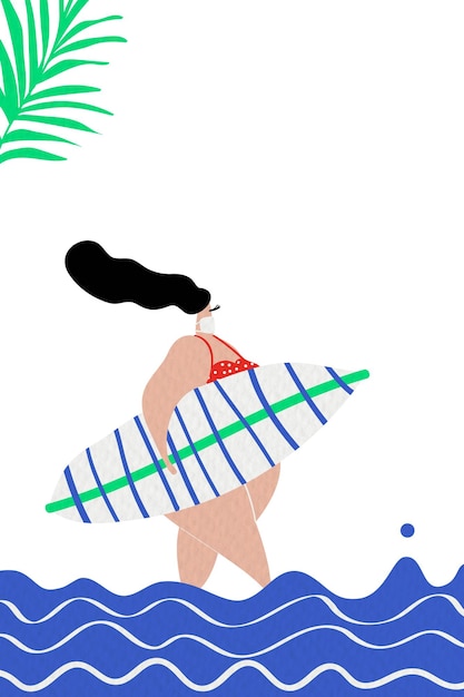 Kobieta png trzymająca deskę do surfowania na przezroczystym tle
