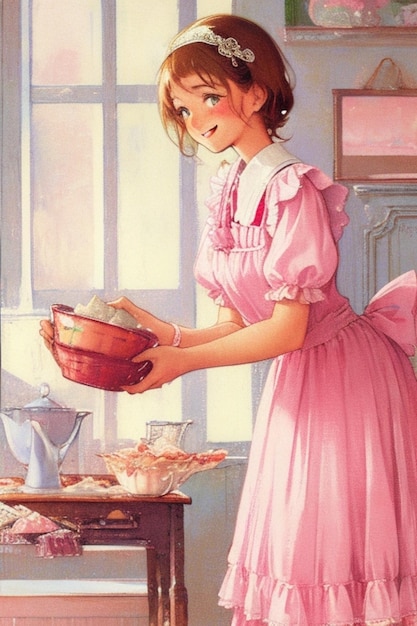 Kobieta robiąca ciasteczka.