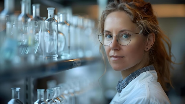 Zdjęcie kobieta starszy naukowiec w szwecji badająca rozwiązania farmaceutyczne dla wirusów i bakterii koncepcja kobieta naukowiec badania w szwecja rozwiązania farmaceutyczne wirusy bakterie