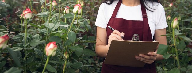 Kobieta Stojąca Z Teczką W Szklarni