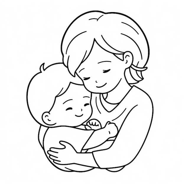 Kobieta trzyma dziecko w ramionach, podczas gdy ona trzyma je generatywnie ai