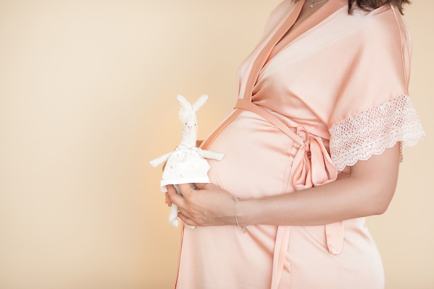 Kobieta W Ciąży. Brzuch Z Bliska Obraz