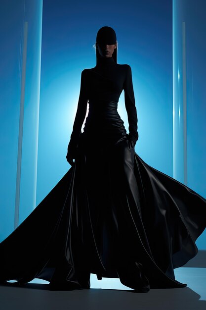 Kobieta w czarnej sukni