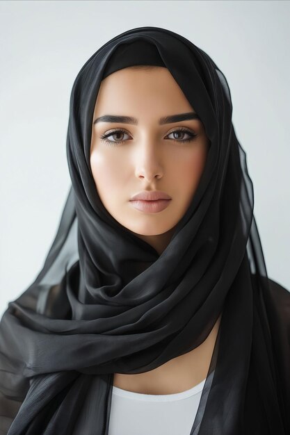 Kobieta w czarnym hidżabie