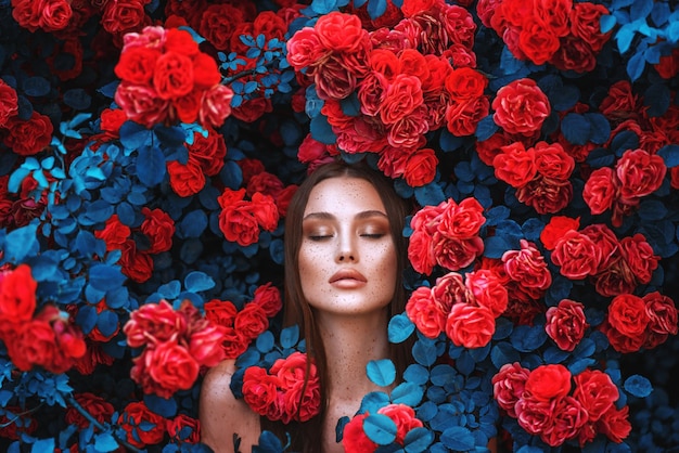 Kobieta w kwiatach Zdjęcie artystyczne