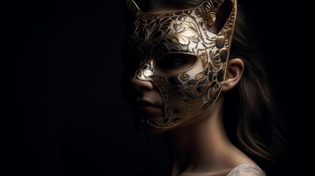 Kobieta w masce z napisem kot na itgenerative ai