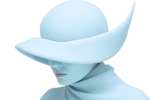 Kobieta w niebieskim kapeluszu i szaliku